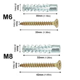 20/50/100sets Metal Serrated Expansion Tube Self Tapping Screws Pipe Drilling Plug for Concrete Wall Anchors Fasteners Bolt Kits