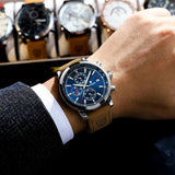 POEDAGAR Luxury Trendy Man Watch Date Waterproof Luminous Chronograph Men Watch Sports Male Stylish Leather Men's Quartz Watches