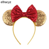 Colorful Sequins 5"Bows Mouse Ear Headbands for Adults Girls Festival Party Hair Accessories Women Girls Rainbow Hairbands