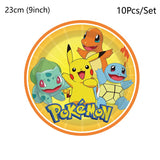 Pokemon Birthday Party Decorations Pikachu Cups Plate Disposable Tableware Napkin Kids Party Supplies Gifts