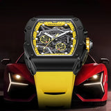 CERIEPON Fully Automatic Luminous Men's Branded Hollowed Out Wine Barrel Shaped Men's Mechanical Men's Watch 5ATM