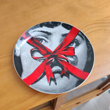 Italian Vintage Face Decorative Wall Plate For Home Bar Background Decor Handcrafted Hanging Ornament Unique Gift