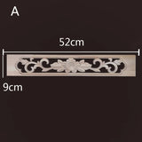 Antique Onlays Mouldings Rubber Wood Appliques for Furniture Home Decoration Wood Figurines for Decor Wood Carving Decal