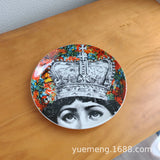 Italian Vintage Face Decorative Wall Plate For Home Bar Background Decor Handcrafted Hanging Ornament Unique Gift