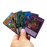 72PCS Yugioh Card with Tin Box Yu Gi Oh Card Holographic English Version Golden Letter Duel Links Game Card Blue Eyes Exodia Toy