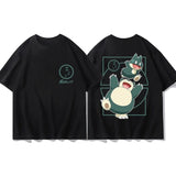 Pokémon Joint Peripheral Products Short Sleeve T-Shirt Gengar Psyduck Mewtwo Printed Men's Boys and Girls Summer New Fashion Top