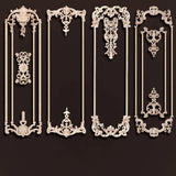 European Style Wood Applique Background Wall Decoration Floral Wood Decals for Wall  Antique Onlays Mouldings Home Decor Items