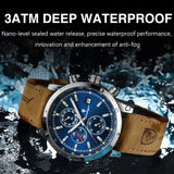 POEDAGAR Luxury Trendy Man Watch Date Waterproof Luminous Chronograph Men Watch Sports Male Stylish Leather Men's Quartz Watches