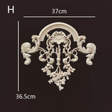 European Style Wood Applique Background Wall Decoration Floral Wood Decals for Wall  Antique Onlays Mouldings Home Decor Items