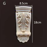 Retro Vintage Wood Carved Onlay Applique Carpenter Frame Decal Furniture Decoration Wooden Craft Decorative Door Flower Ornament