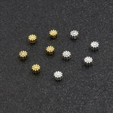 50pcs 6mm Tibetan Silver Gold Color Metal Spacer Loose Daisy Bead For Jewelry Making Needlework Finding DIY Bracelet Accessories