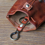 JLFGPJ Men's Genuine Leather Drawstring Vintage Wallet Vegetable Tanned Top Layer Cowhide Handmade Antique Simple Coin Purse