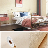 50cmX10/2.8m Linen 3D Foam Self-adhesive PVC Solid Color Thickened Waterproof Background Wall Renovation Wallpaper Wall Stickers