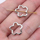 WYSIWYG 20pcs 16x16mm Flower Charms Small Holes Flower Charm Bead Hollow Flower Charms Beads For Jewelry Making