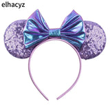 Colorful Sequins 5"Bows Mouse Ear Headbands for Adults Girls Festival Party Hair Accessories Women Girls Rainbow Hairbands