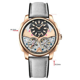 AILANG Automatic Mechanical Waterproof Sport Military Men Watch Luxury Double Tourbillon Man Wristwatch Leather Strap