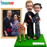 Custom Bobbleheads Clay Dolls,Personalized Statue figuras,Handmade Wedding anniversary gift for husband,Photo 3D real figurine