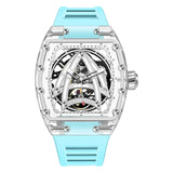 PINDU New Design Luxury Brand Men's Mechanical Watch Skeleton Mechanical Sapphire Glass Stainless Steel Waterproof Watch