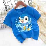 2026 Pokemons Kids T-shirt Anime Game Cartoon Cotton Boys Girl Toddler Tees Streetwear Casual Short Sleeve Childern Clothes Tops
