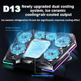D13 Semiconductor Game Laptop Cooling Pad 8 Angles Adjustable Foldable LED Screen Notebooks Cooler Bracket For 12-21'' Computer