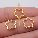 WYSIWYG 20pcs 16x16mm Flower Charms Small Holes Flower Charm Bead Hollow Flower Charms Beads For Jewelry Making