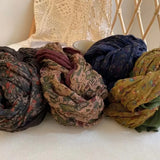 Floral Autumn Winter Cotton Linen Scarf Keep Warm Square Pleated Printed Scarf Luxury Brand Designer Vintage Shawl Wrap