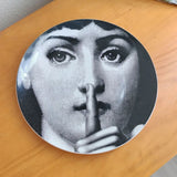 Italian Vintage Face Decorative Wall Plate For Home Bar Background Decor Handcrafted Hanging Ornament Unique Gift