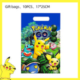Pokemon Birthday Party Decoration Pikachu Disposable Tableware Cup Napkin Plate Tablecloth Baby Shower Cake Topper Flag Balloons