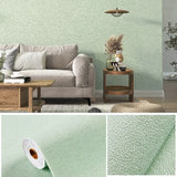 50cmX10/2.8m Linen 3D Foam Self-adhesive PVC Solid Color Thickened Waterproof Background Wall Renovation Wallpaper Wall Stickers