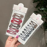 Y2K Leopard Waterdrop Hair Clips for Women Vintage Geometric Star Hairpins BB Clips Barrettes Bangs Girls Party Hair Accessories