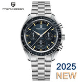 New PAGANI DESIGN Moon Men Watch Retro Luxury Quartz Watches For Men Stainless steel Sport waterproof Chronograph Man+With BOX