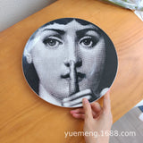 Italian Vintage Face Decorative Wall Plate For Home Bar Background Decor Handcrafted Hanging Ornament Unique Gift