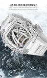 PINDU New Design Luxury Brand Men's Mechanical Watch Skeleton Mechanical Sapphire Glass Stainless Steel Waterproof Watch