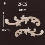 Antique Onlays Mouldings Rubber Wood Appliques for Furniture Home Decoration Wood Figurines for Decor Wood Carving Decal