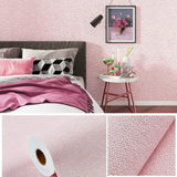 50cmX10/2.8m Linen 3D Foam Self-adhesive PVC Solid Color Thickened Waterproof Background Wall Renovation Wallpaper Wall Stickers