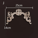 European Style Wood Applique Background Wall Decoration Floral Wood Decals for Wall  Antique Onlays Mouldings Home Decor Items