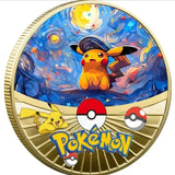 Pokemon Anime Gold Plated Gold Coin Game Commemorative Coin Pikachu Mewtwo Charizard Gold Coin Game Collection childrens gift