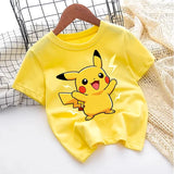 2026 Pokemons Kids T-shirt Anime Game Cartoon Cotton Boys Girl Toddler Tees Streetwear Casual Short Sleeve Childern Clothes Tops