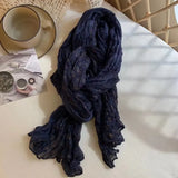Floral Autumn Winter Cotton Linen Scarf Keep Warm Square Pleated Printed Scarf Luxury Brand Designer Vintage Shawl Wrap