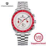 PAGANI DESIGN 2026 New Moon Men's Watch Luxury Quartz Watch For Men Chronograph AR Sapphire Waterproof VK63 Men Clock Nylon belt