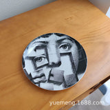 Italian Vintage Face Decorative Wall Plate For Home Bar Background Decor Handcrafted Hanging Ornament Unique Gift