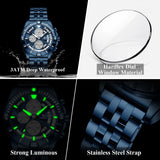 POEDAGAR Original Fashion Men Clock Waterproof Luminous Chronograph Date Watch For Man Stainless Steel Quartz Men's Watches Male