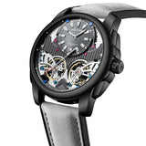 AILANG Automatic Mechanical Waterproof Sport Military Men Watch Luxury Double Tourbillon Man Wristwatch Leather Strap