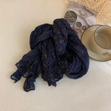 Floral Autumn Winter Cotton Linen Scarf Keep Warm Square Pleated Printed Scarf Luxury Brand Designer Vintage Shawl Wrap
