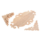 5pcs/set Wooden Applique Cut-out Branch Corner Solid Wood Onlays 10-26cm Vintage Furniture Ornament Decor Door Windows Cabinet