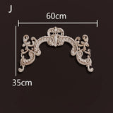 European Style Wood Applique Background Wall Decoration Floral Wood Decals for Wall  Antique Onlays Mouldings Home Decor Items