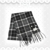 Y2k Aesthetic Vintage Cat Embroidery Kawaii Women Neckerchief Japanese Plaid Cute Cat Scarves 2026 Winter Harajuku Scarf Femme