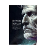Seneca Statue Art Canvas Painting Making Noble Resolutions Inspirational Quotes Posters and Prints for Office Room Home Decor