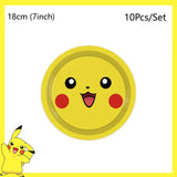 Pokemon Birthday Party Decoration Pikachu Disposable Tableware Cup Napkin Plate Tablecloth Baby Shower Cake Topper Flag Balloons