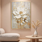 3D Textured Floral Oil Painting on Premium Linen Canvas Unframed Modern Oil Painting For Home Decor Hand-Painted Canvas Painting